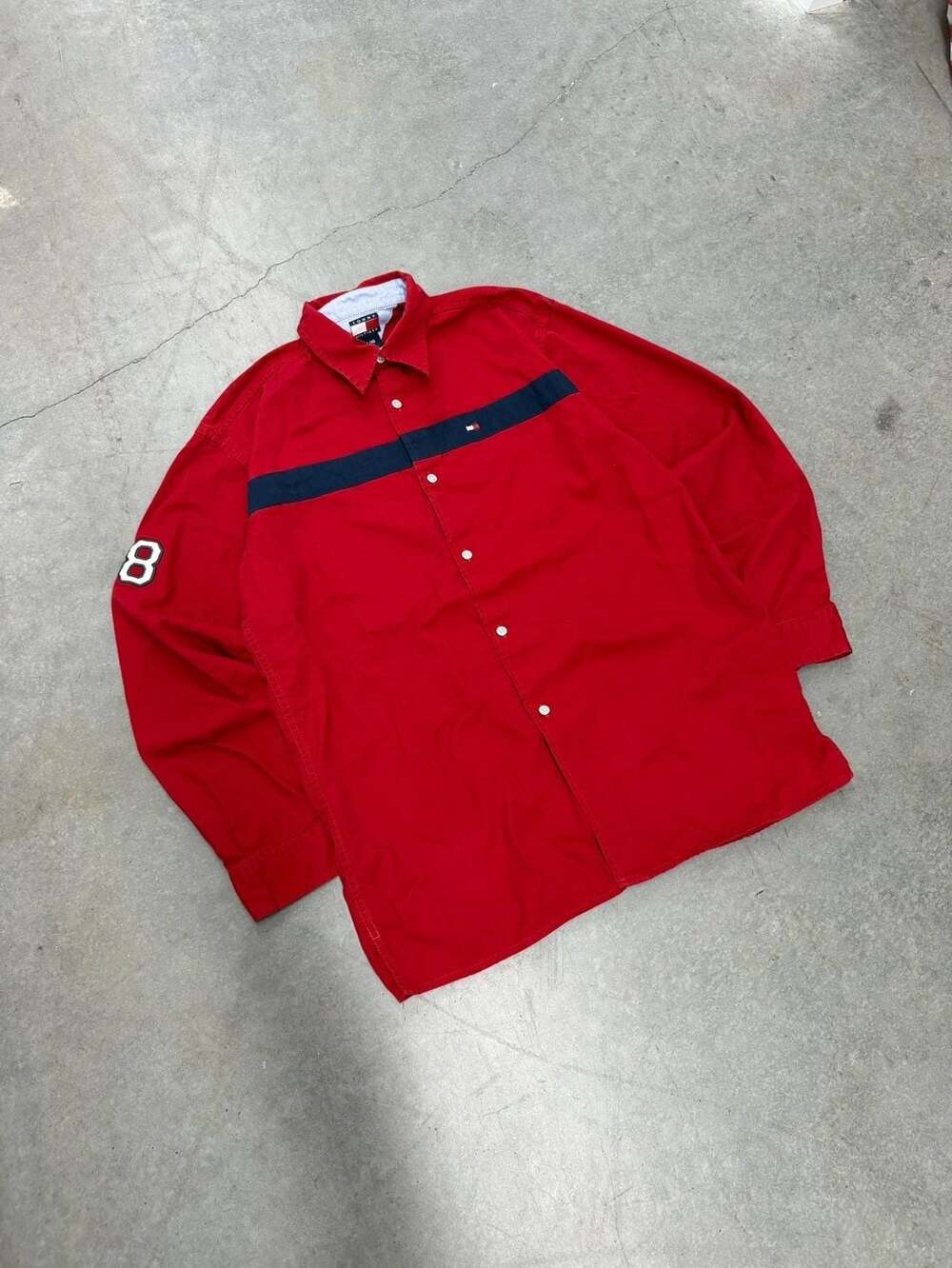 Vintage 2001 Y2K Rugby Tommy Hilfiger Long Sleeve Button-Up Shirt Sized XL